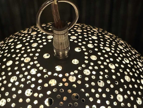 Moroccan Brass Pendant Light – Handmade Pierced Lamp (PL 1074)